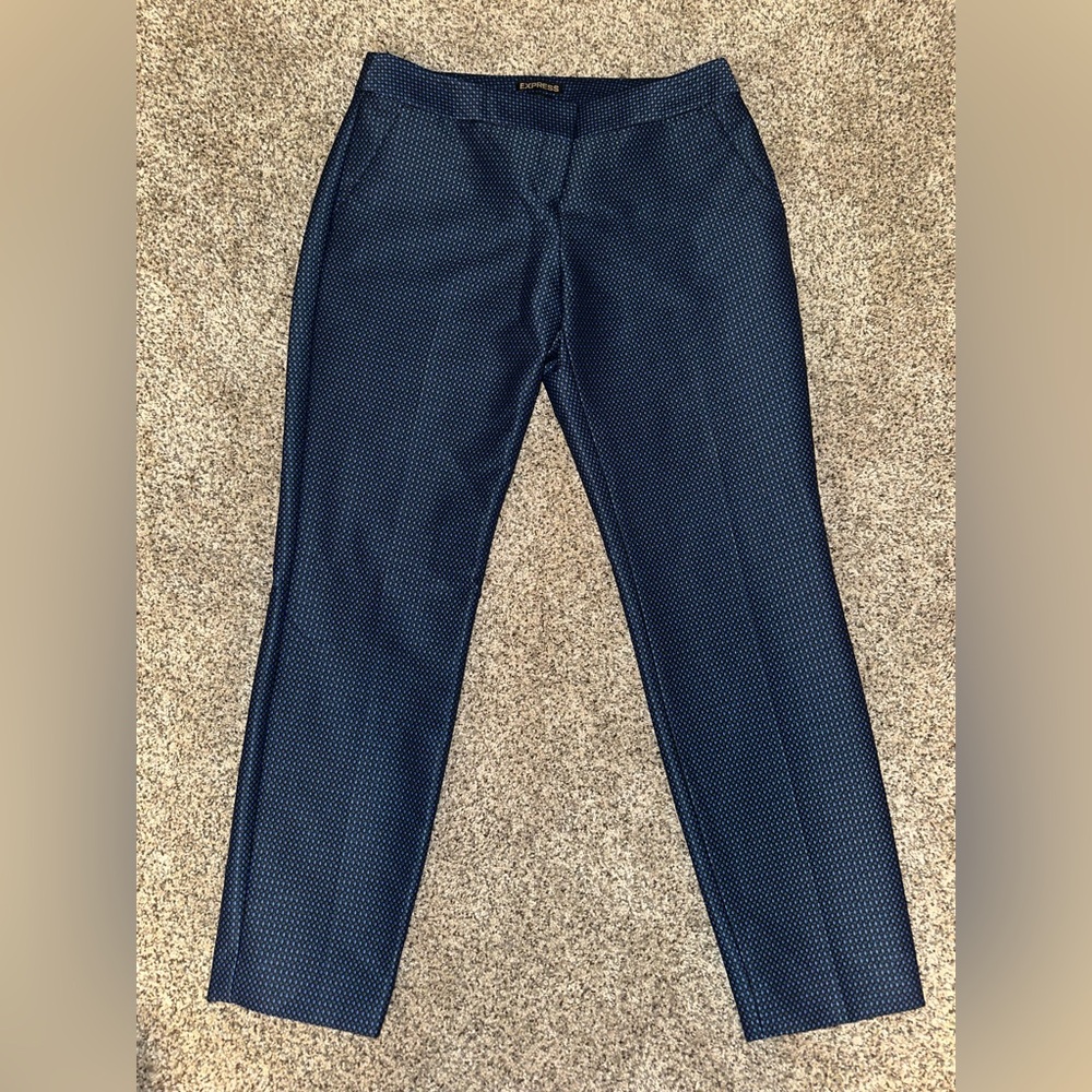 Express Columnist Black and Blue Textured Pants